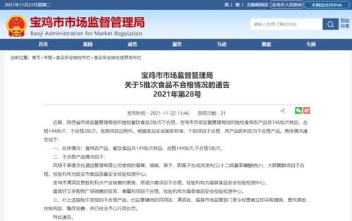 寶雞市市場監督黑榜 多家市場、飯店及酒店食品質量不合格被通報